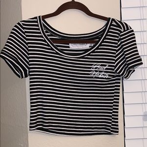 “Bad habits” striped tee